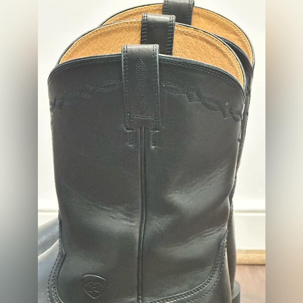 ARIAT Men's Black Western Leather Cowboy Black Boots Size 9.5EE - Picture 4 of 15